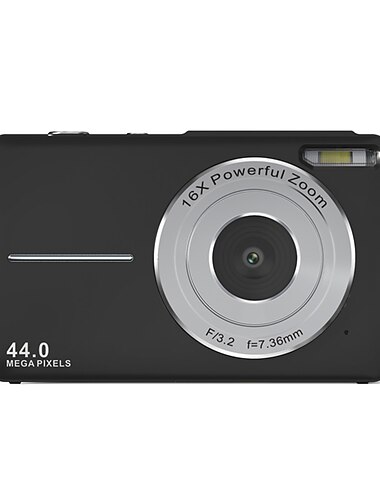 Camera Digitale 1080P 44MP Vlogging Camera con Schermo LCD Zoom 16X Compatto Portatile Mini Ricaricabile Regali di San Valentino per Studenti Adolescenti Adulti Ragazze Bambini