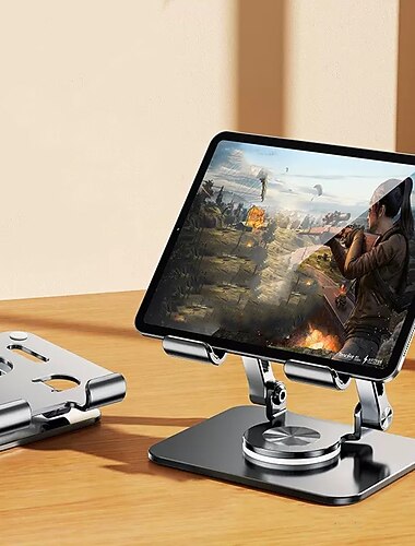 Tablettställ Roterbar Vikbar Justerbar Telefonhållare för Skrivbord Kompatibel med iPad Surfplatta Mobiltelefonstillbehör