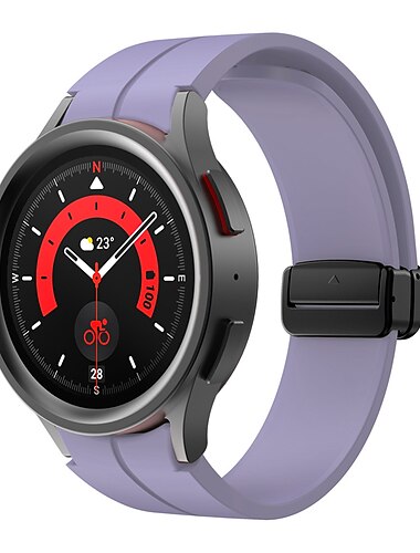 Pulseiras de Relógio para Samsung Galaxy Watch 7/6/5/4  40/44mm, Watch 5 Pro 45mm, Watch 6 Classic 43/47mm, Watch 4 Classic 42/46mm Silicone Substituição Alça Fecho Magnético Impermeável Ajustável