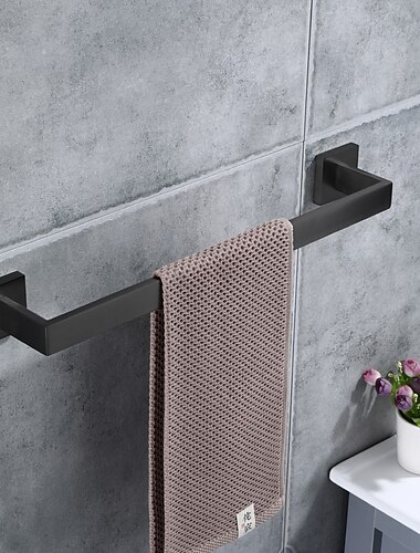  kylpypyyhetanko, ruostumattomasta teräksestä valmistettu sus304 pyyheteline kylpyhuoneeseen, kylpyhuonetarvikkeet pyyhetanko raskas seinään kiinnitettävä pyyheteline (matta musta)