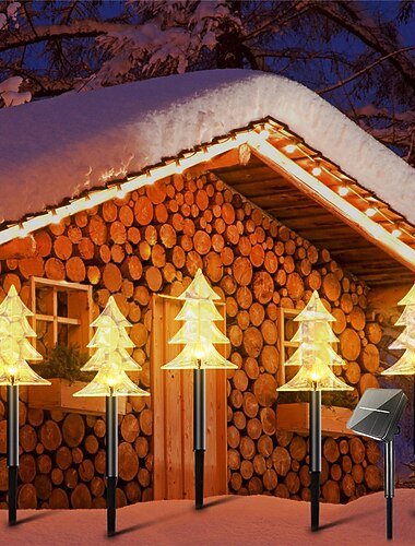 Weihnachts Schneeflocken Weglichter Außen Dekorationen Solar Landschaftslichter wasserdicht LED Stern Weihnachts Schneeflockenform Innenhoflampe für Feiertagsheim Party Weihnachten Neujahrsrasen