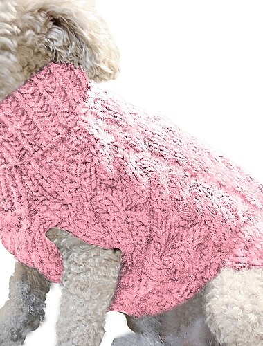  nmch סוודרים לכלב קטן סרוג חתול לחיות מחמד סוודר חם כלב סווטשירט כלב בגדי חורף חתלתול גור סוודר צווארון גולף(כחול,l)