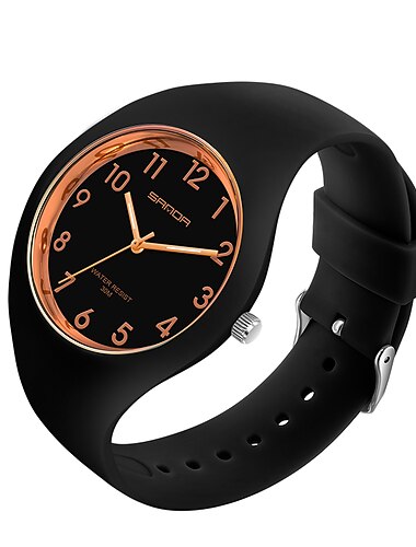 Cadeau pour la fête des mères SANDA pour montres féminines montre à quartz décontractée et à la mode étanche résistante aux chutes affichage numérique HD cadeau pour femme horloge 6056.