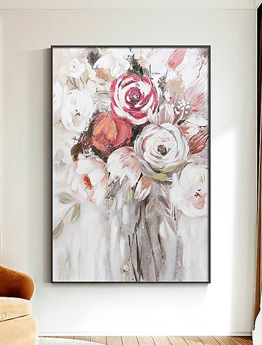 Peinture à l'huile faite à la main toile art mural décoration moderne grandes fleurs pour la décoration intérieure roulé sans cadre peinture non étirée