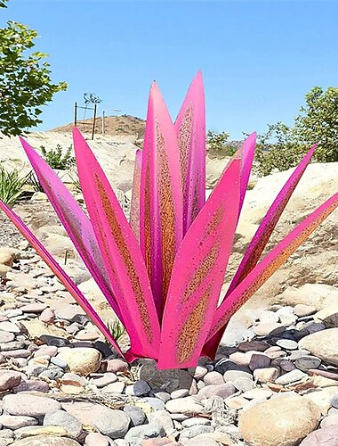 tequila rustieke sculptuur, doe-het-zelf metalen agave tuinkunstplant, rustieke handgeschilderde metalen agave, tuintuin kunstdecoratie standbeeld woondecoratie voor tuinpalen, tuinbeeldjes, buitenterras