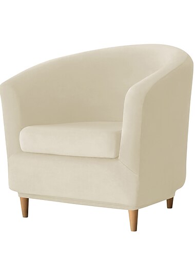 Fundas de terciopelo para sillón club, funda de sillón elástica suave de color burdeos y rojo para sala de estar y dormitorio, protector de sillón lavable y extraíble, protector de muebles para