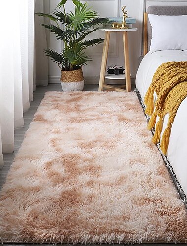 フロアマット カーペット ベッドルーム フルベッドサイドブランケット タイダイ グラデーション リビングルーム コーヒーテーブル 出窓カーペット