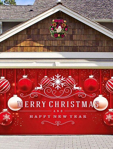 karácsonyi háttér kendő kültéri garázskapu kárpit kendő ünnepi parti dekoráció akasztókendővel nagy méretben