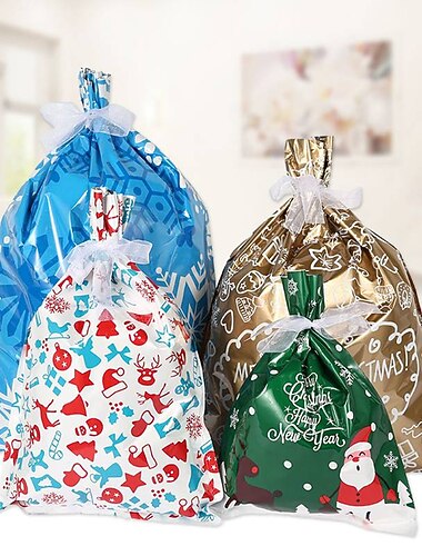30 個のクリスマス バッグ大サイズ ラッピング アソート スタイル クリスマス バッグ クリスマス ラップ