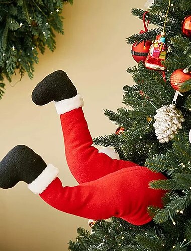 karácsonyi elf lábak karácsonyfa dekoráció ajtó, ablak, udvar dekoráció elf lábak karácsony nap 38*21*16cm