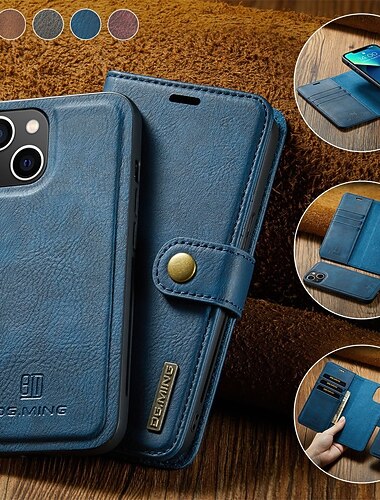 Handy Hülle Handyhüllen Für iPhone 17 Pro Max 17 Air 16 15 14 Pro Max Plus 16e 13 12 11 Pro Max Mini Brieftaschenhülle Flip-Cover Magnetisch Vollschutz Kartenfach Einfarbig PU-Leder