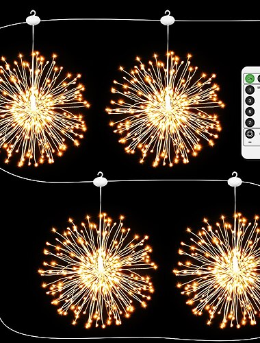 fyrværkeri string lights 480leds julelys udendørs vandtæt usb drevet fjernbetjening haven ferie bryllup julefest hjemmedekoration