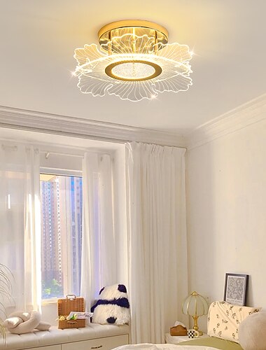 LED-Deckenleuchten Blumenform Kronleuchter 45cm Kreisdesign, moderne LED-Deckenleuchten für Wohnzimmer Lampe Acryl Schlafzimmer Studie warme Beleuchtung