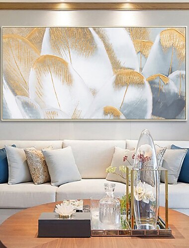 يدويا النفط الطلاء قماش جدار الفن الديكور الحديثة مجردة الذهبي ريشة للديكور المنزل توالت اللوحة فرملس غير متمدد