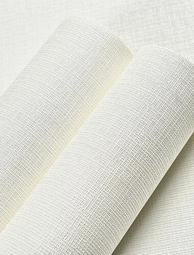 Papier peint couleur unie tissu uni imperméable revêtement mural auto-adhésif pour chambre salon autocollant mural 53x1000cm / 20.87''x393.7''