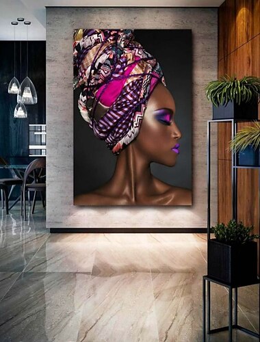 ihmiset printit/julisteet afrikkalainen nainenkuva kodinsisustus seinälle ripustettava lahja rullattu kangas kehystämätön venyttämätön