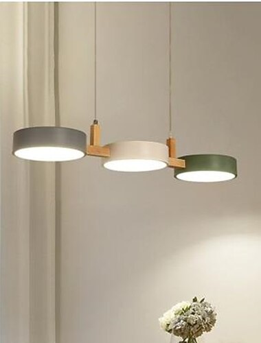led függőlámpa modern fa 77cm-es zsinór állítható 3000-6000k 3 fényű függőlámpa lámpatest konyhába étkező szálloda ruhabolt étterem (izzóval együtt)