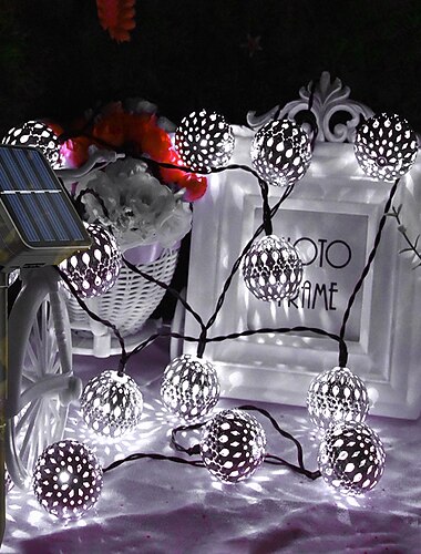 marokkanische Solar-Lichterkette Globus Lichterketten Outdoor wasserdicht 8 Beleuchtungsmodi 5m 7m 10m Lichterketten 20/30/50 LEDs el warmweiß rgb weiß kreative Lichterketten Urlaubslichter Party Hochzeit