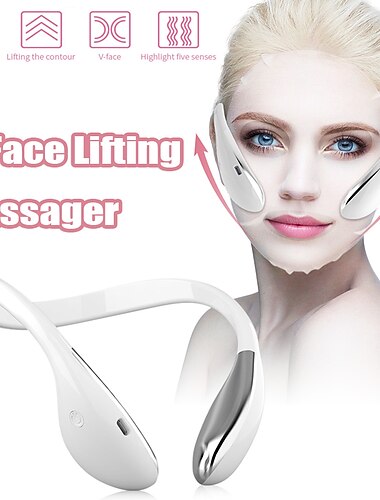 Elektrisk V Ansigtsløftende Dobbelt Hage Reducerer Løftende Ansigt Slankende Formning Mikrokurrent LED Lys Apparater Nakke Massager Løft Valentine's Day gave