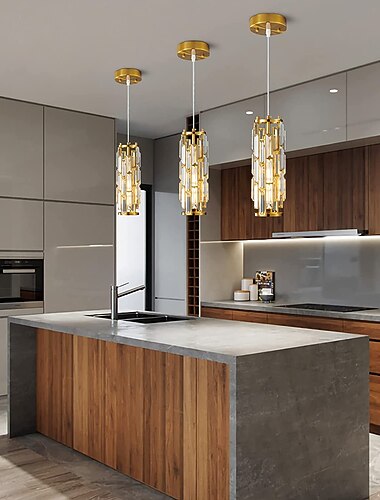 1 lekka lampa wisząca czarna nowoczesna lampa wisząca, mini kryształowy żyrandol, regulowana lampa wisząca do wyspy kuchennej, jadalni, sypialni