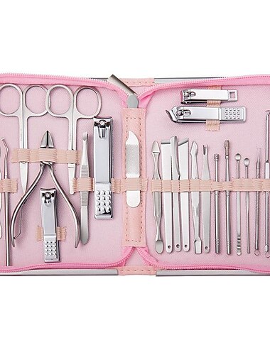 26-teiliges Nagelknipser-Set aus Edelstahl, Trimmer, Ohrstöpsel, Pflegeset, Maniküre, Pediküre, Schere, Pinzette, Nagelwerkzeug-Set