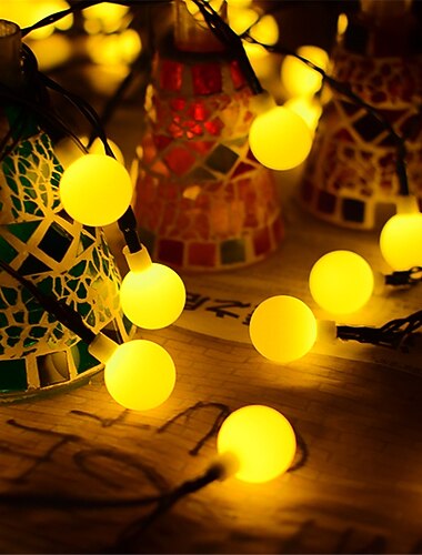 mini kula z lampkami świątecznymi wróżka świąteczna lampki choinkowe podłącz 10m 33ft 100 diod LED 8 trybów z pilotem lampki świąteczne dekoracje świąteczne do wnętrz na zewnątrz wesele choinka ogród