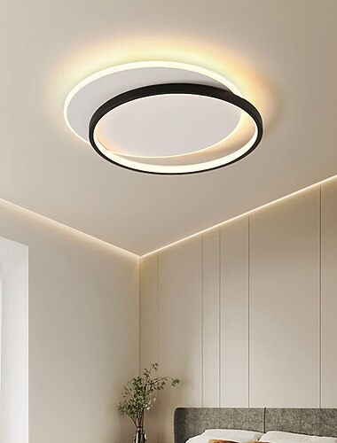 LED Ceiling Light Dimmable Aluminum Acrylic Disc Shade Modern Scandinavian Style Flush Mount Lighting Contemporary Interior Decoration - 40 cm White