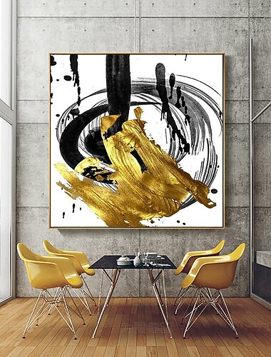 pittura a olio fatta a mano su tela decorazione artistica da parete inchiostro post-moderno e astratto oro per la decorazione domestica pittura arrotolata senza cornice