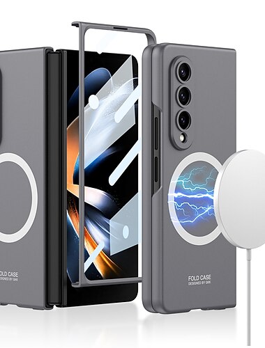 telefon fodral Till Samsung Galaxy Z Fold 5 Z Fold 4 Med Magsafe Magnet Helkroppsskydd Dammtät Solid färg TPU
