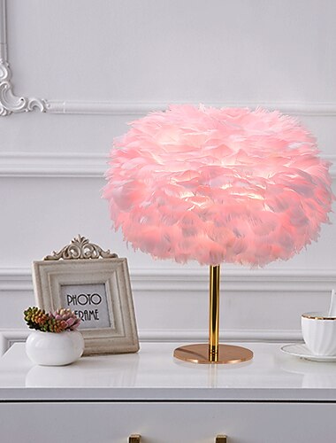 ريشة الجدول مصباح الوردي طاولة السرير ضوء أدى الإضاءة الزخرفية لغرفة المعيشة غرفة نوم بار مطعم الزفاف تزيين المنزل