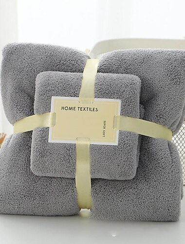 badhanddoekenset voor badkamer, dik, zacht&amp;absorberende fleece badhanddoeken, 1 st badhanddoek&amp;1pc handdoek, microfiber sneldrogende badhanddoek, multifunctionele badlakens handdoeken voor