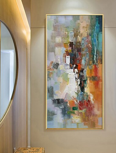 håndlaget oljemaleri lerret veggkunst dekorasjon moderne abstrakt vertikal inngang for hjemmeinnredning rullet rammeløst ustrukket maleri