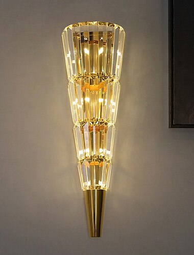 أضواء الجدار led الكريستال الماس تصميم ، الجدار الشمعدان النحاس الانتهاء من السرير مصباح الشعلة شكل الجدار جبل مصباح لغرفة النوم الحديثة كريستال الجدار ضوء
