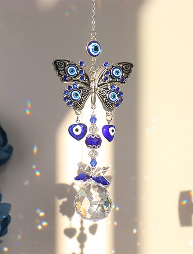 1db ördögszem kristály napfogó medál fény árnyék szélcsengő szivárvány kerti dekoráció