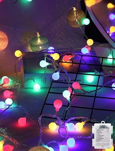 mini globe merkkijono akkukäyttöinen kaukosäätimellä sisä makuuhuone 50/100 led värikkäät vilkkuvat valot kauko-LED valot makuuhuonejuhliin patio joulu olohuone toimisto