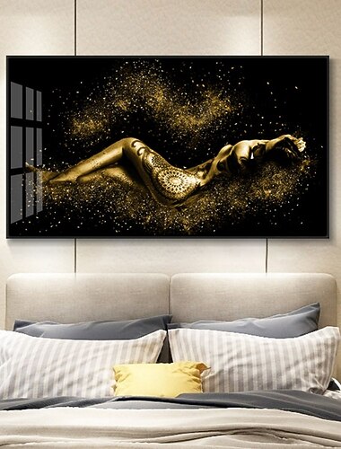 1 paneel mensen prints goud vrouwen muur kunst moderne foto home decor muur opknoping geschenk opgerold canvas ingelijst niet uitgerekt