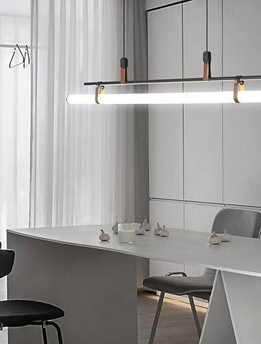 80cm led pendentif lumière ligne moderne conception chaîne lampe suspendue réglable pour cuisine salle à manger salon noir et or 110-120v 220-240v