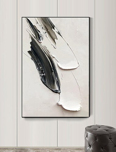 Pintura al óleo hecha a mano, arte de pared pintado a mano, lienzo abstracto al óleo grueso, pintura para decoración del hogar, marco estirado listo para colgar