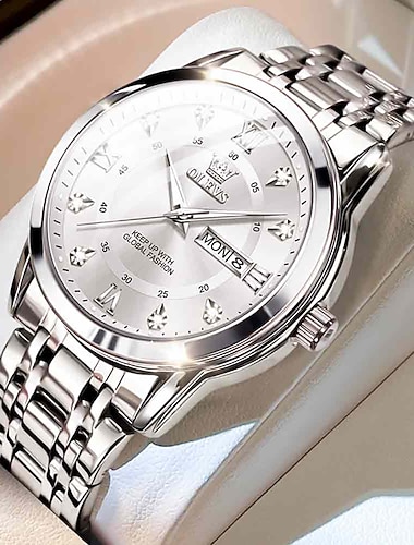 OLEVS Kvarts Ur Gave til mænd Luksus Diamanter Guld Ur Vandtæt Luminøs Rustfrit Stål Erhverv Mænds Kvarts Ur Mænds Ur