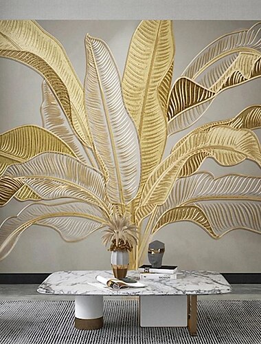  Coole Tapeten, schoene Naturtapete, Wandbild, Wandaufkleber, selbstklebend, schillernd, golden, PVC/Vinyl, geeignet fuer Wohnzimmer, Schlafzimmer, Restaurant, Hotel, Wanddekoration, Kunst, Heimdekor