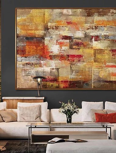  Peinture a l\'huile Hang-peint Peint a la main Format Horizontal Abstrait Pop Art Moderne Toile roulee (sans cadre)