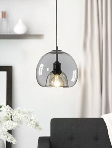  led pendel moderne glas køkken ø lys 23 cm vintage metal lagdelte geometrisk grå malet land stue soveværelse spisestue køkken lys