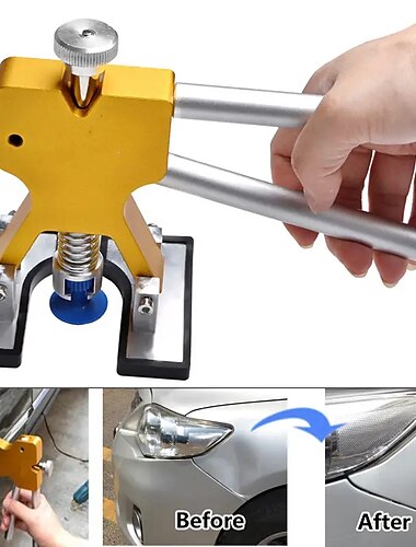 車のペイントレスボディデントリペアツールデントリペアキット車のデントプーラータブ除去ボディダメージ修正ツールマット付きマイナーサクションカップデントプーラー