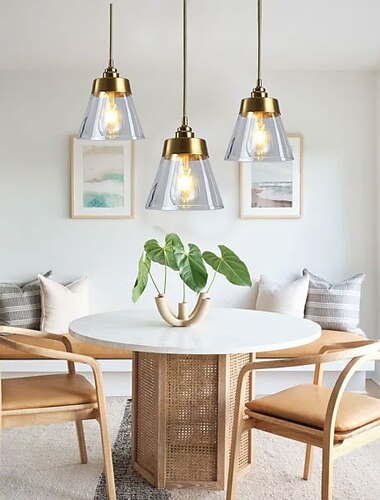 16.5 ס"מ תאורת תליון led תליון פנס עיצוב מנורות קונוס זכוכית מצופה אלקטרו מודרני בסגנון כפרי חנויות/בתי קפה אורות סלון חדר שינה 110-220/220-240v