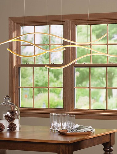 100/120 cm led taklampa vågdesign linje design svart guld metall konstnärlig stil modern stil kontor, butiker snygga målade ytor konstnärlig led 110-120v 220-240v