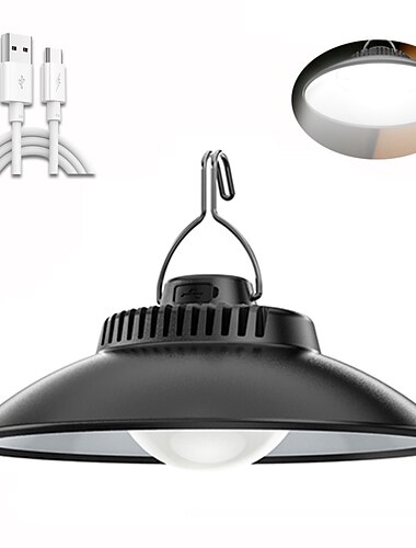 led campinglys udendørs genopladelige bærbare lanternelys vandtæt lommelygte 2 lystilstande