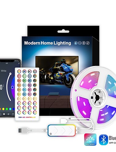 tv led háttérvilágítás alkalmazás vezérlés rgb intelligens led szalag lámpák wifi hangulatvilágítással usb tv háttérvilágítással 5v nappali led színes hangulatvilágítás távirányító