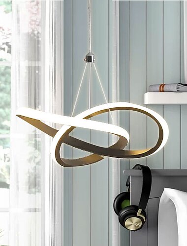  22cm 1-ljus 15w mini pendellampa led ambient lampa aluminium svart vit målad för vardagsrum sovrum matsal varmvit/vit