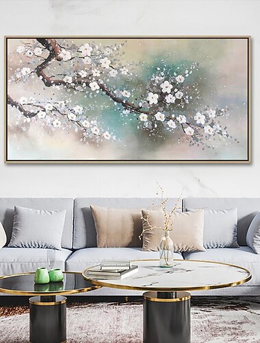 Peinture à l'huile faite à la main toile art mural décoration fleurs abstraites modernes plumeria pour la décoration intérieure roulé sans cadre peinture non étirée