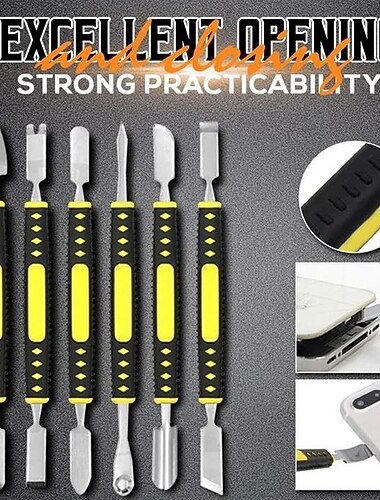 6-teiliges Metall-Brechstangenset, kleine Metallspatel, Öffnungshebelwerkzeuge, Demontagewerkzeuge für Mobiltelefone und digitale Haushaltsgeräte